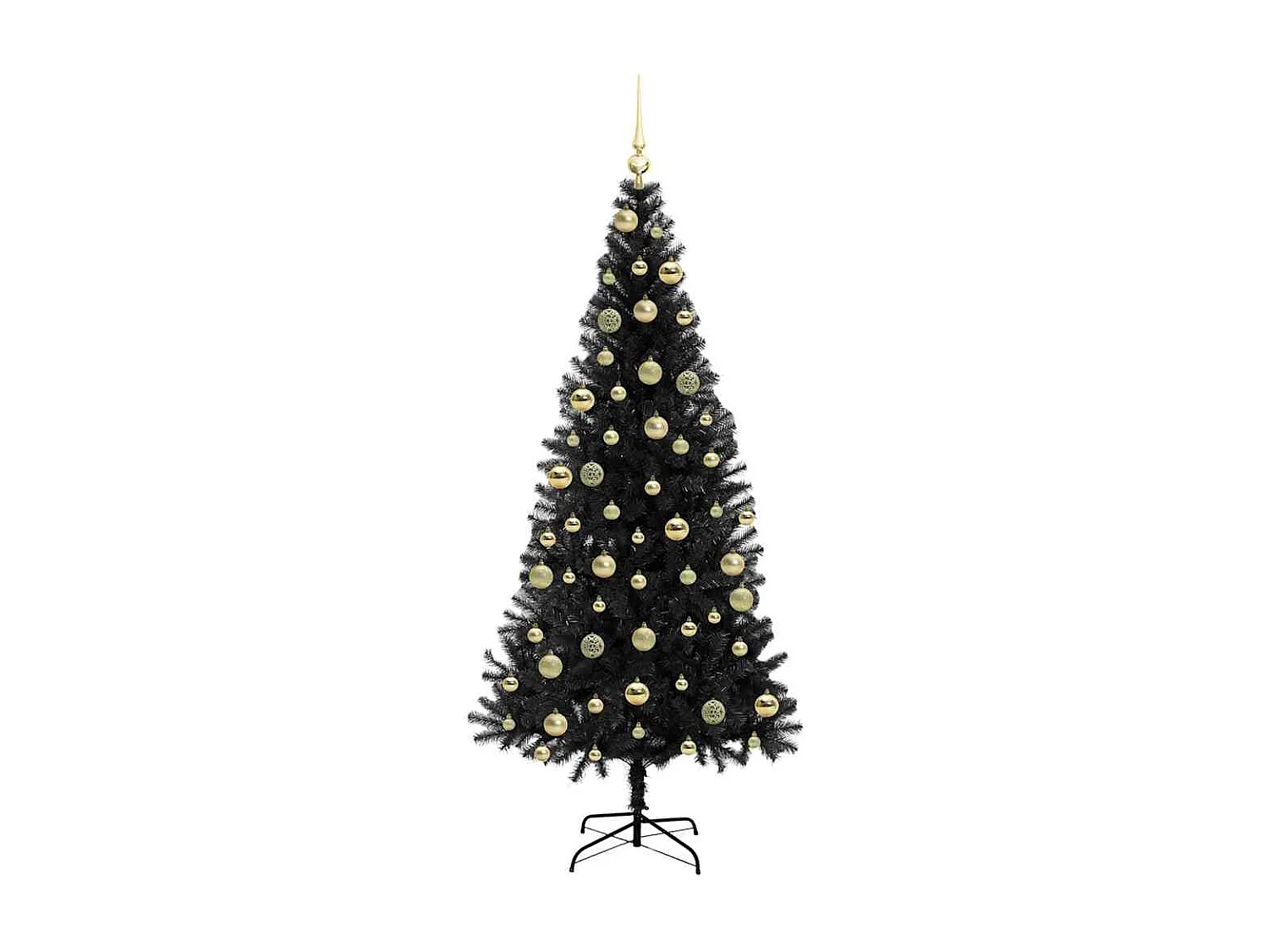 Sapin de Noël avec 300 LED avec support Noir 210 cm PVC