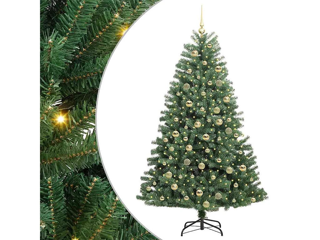 Albero di Natale artificiale con rami incernierati verde 180 cm