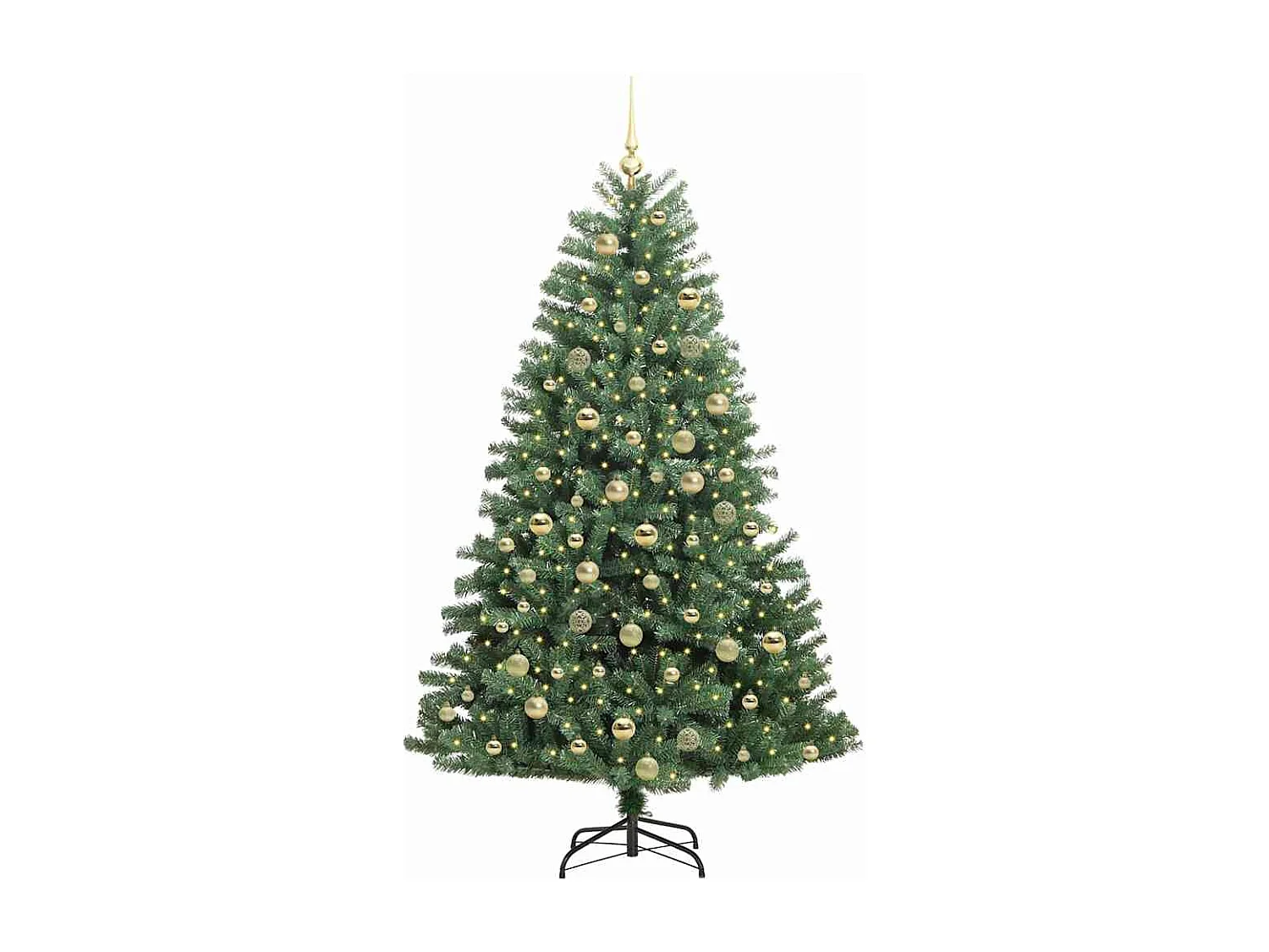 Albero di Natale artificiale con rami incernierati verde 180 cm