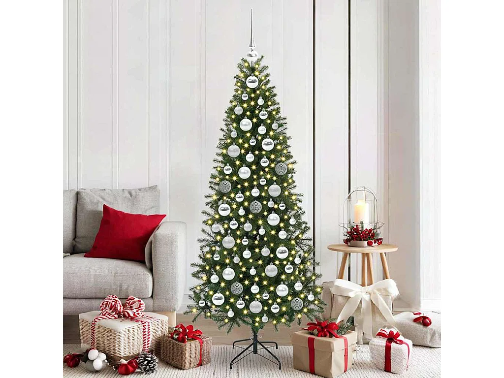 Set di 120 palline di Natale in plastica argentata