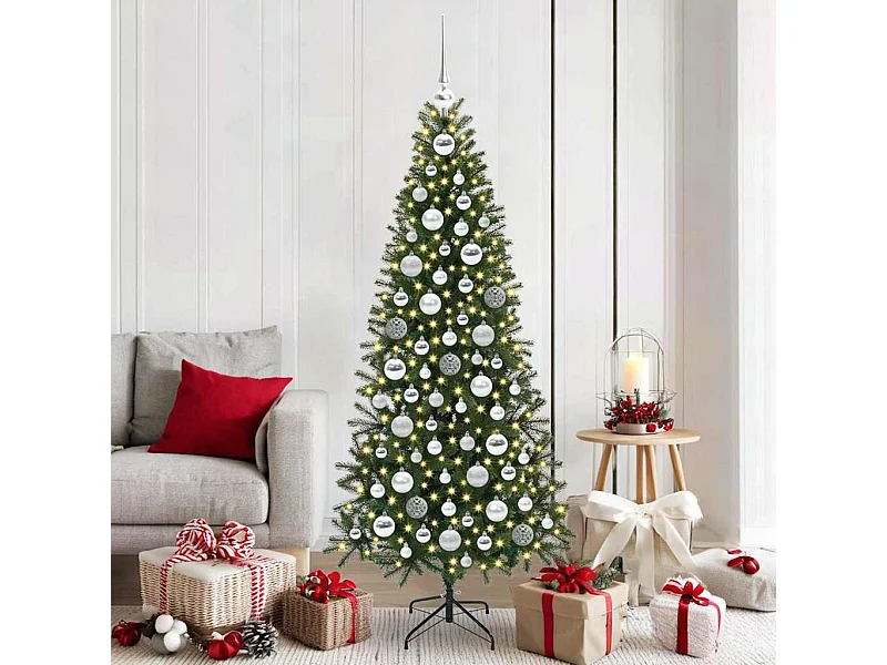 Ensemble de Boules de Noël 120 pcs Argent Plastique