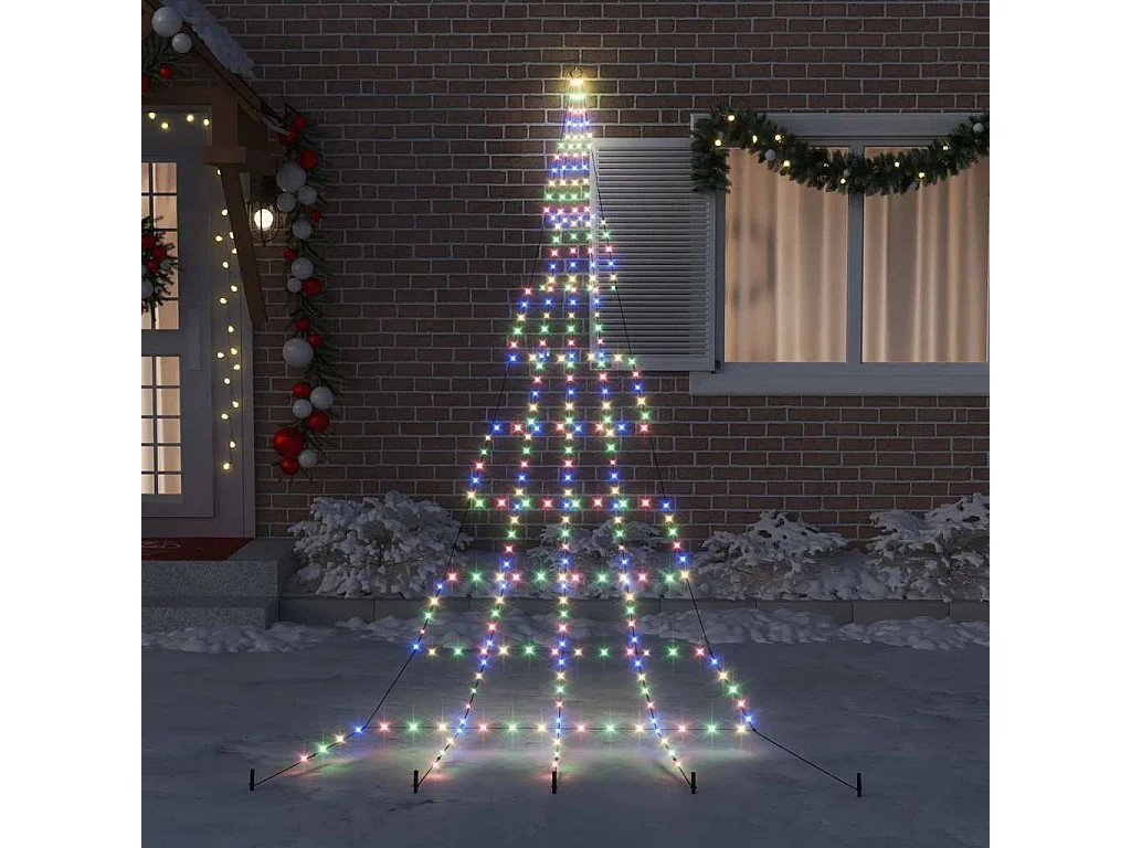 LED Kerstboom met grondpennen Multicolor 500 cm Metaal