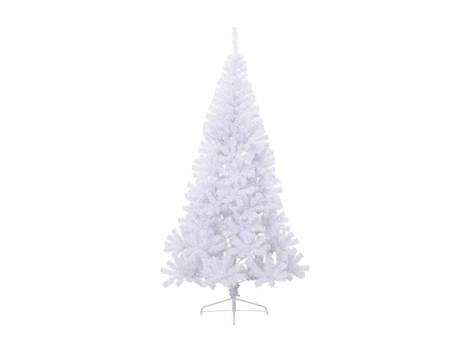 Sapin de Noël artificiel moitié avec support blanc 180 cm PVC