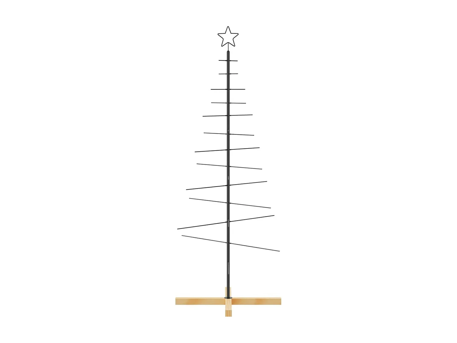 Arbre de Noël en métal avec base en bois noir 150 cm