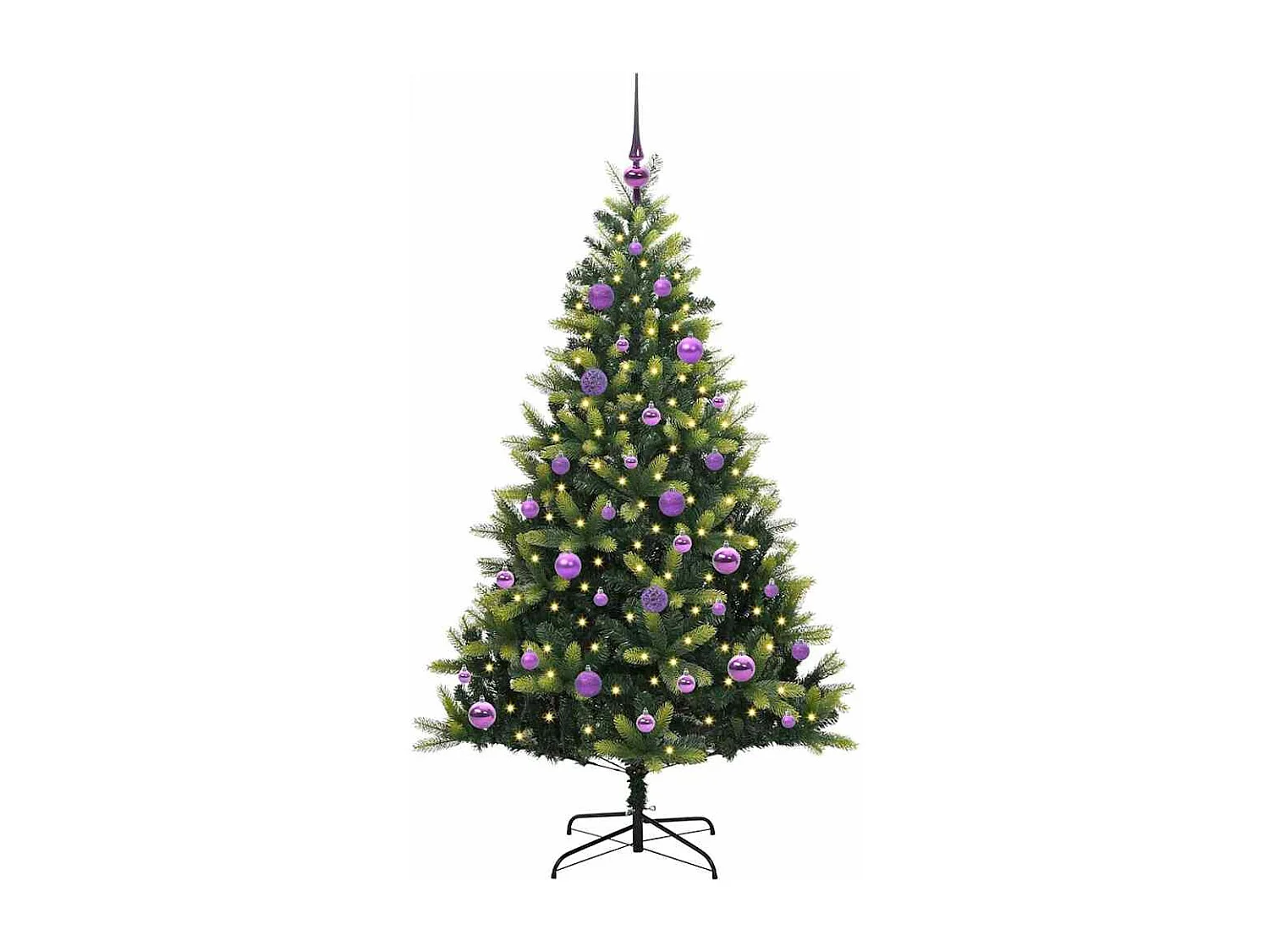 Arbre de Noël artificiel à charnières 150 LED Vert 150 cm
