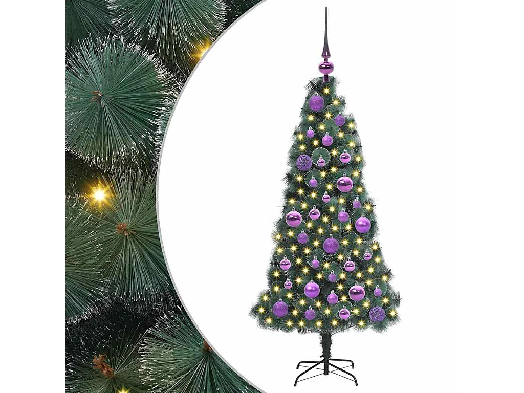 Beleuchteter künstlicher Weihnachtsbaum mit Kugelset 120 cm