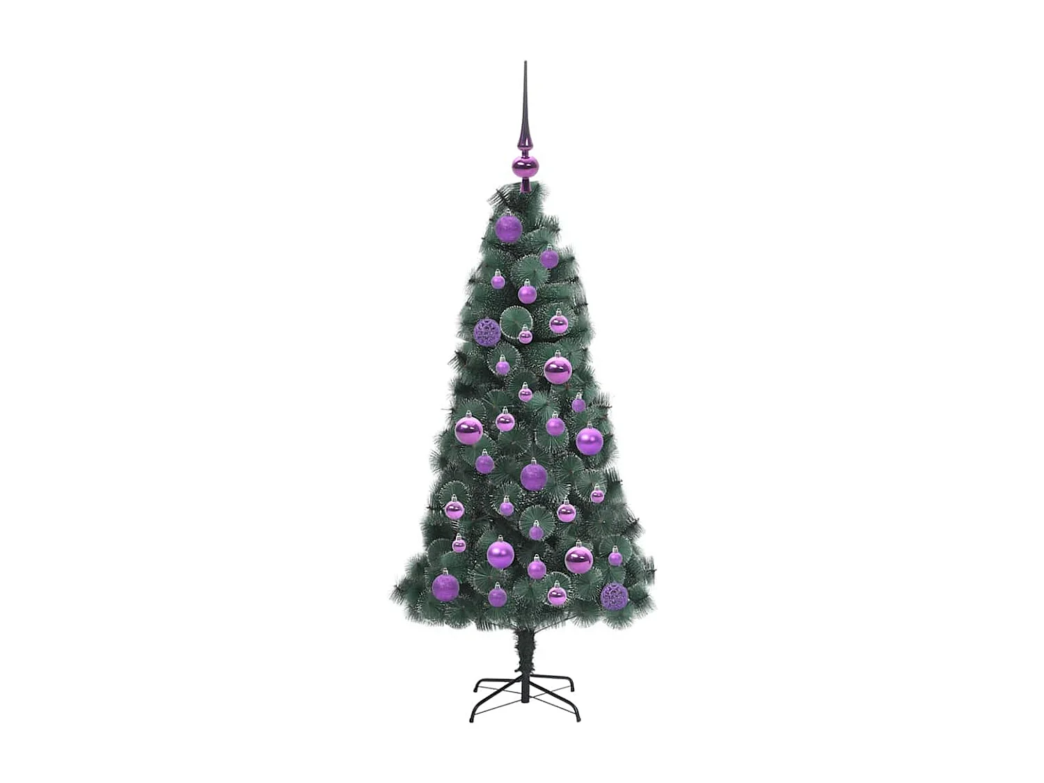 Albero di Natale artificiale preilluminato con set di palline 120 cm