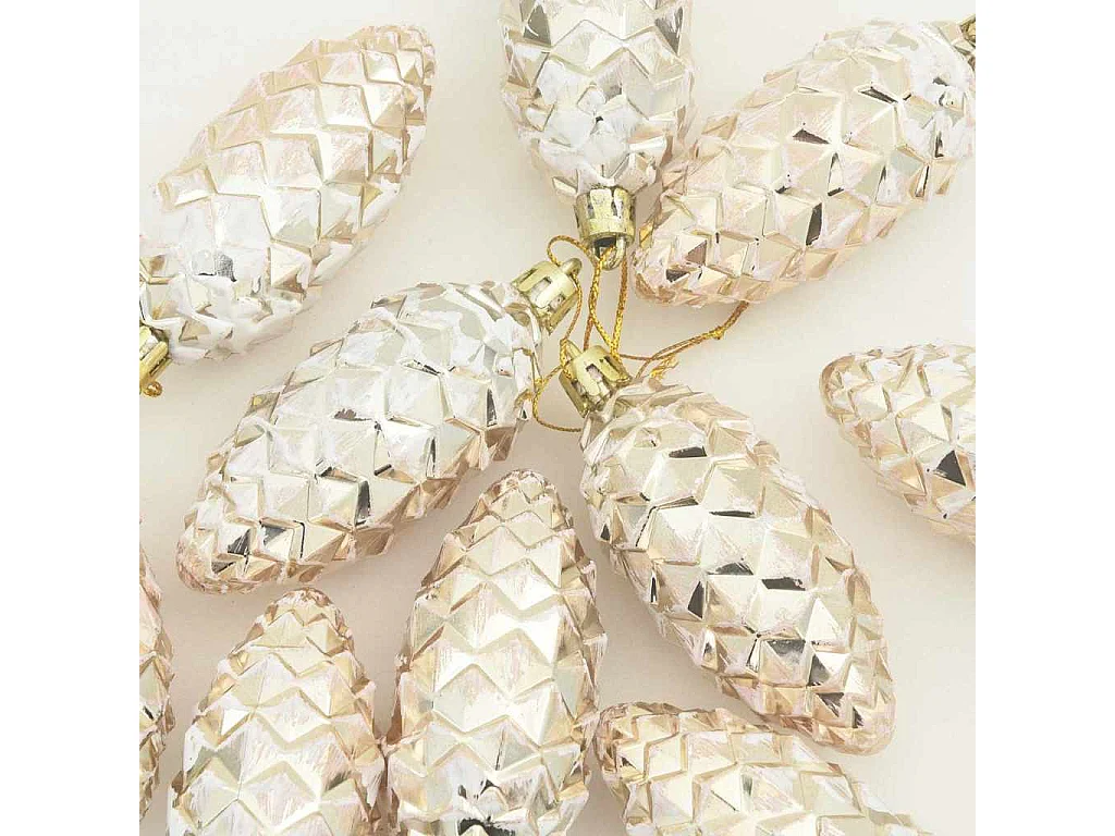 Boule de Pomme de Pin de Noël 40 pcs Champagne