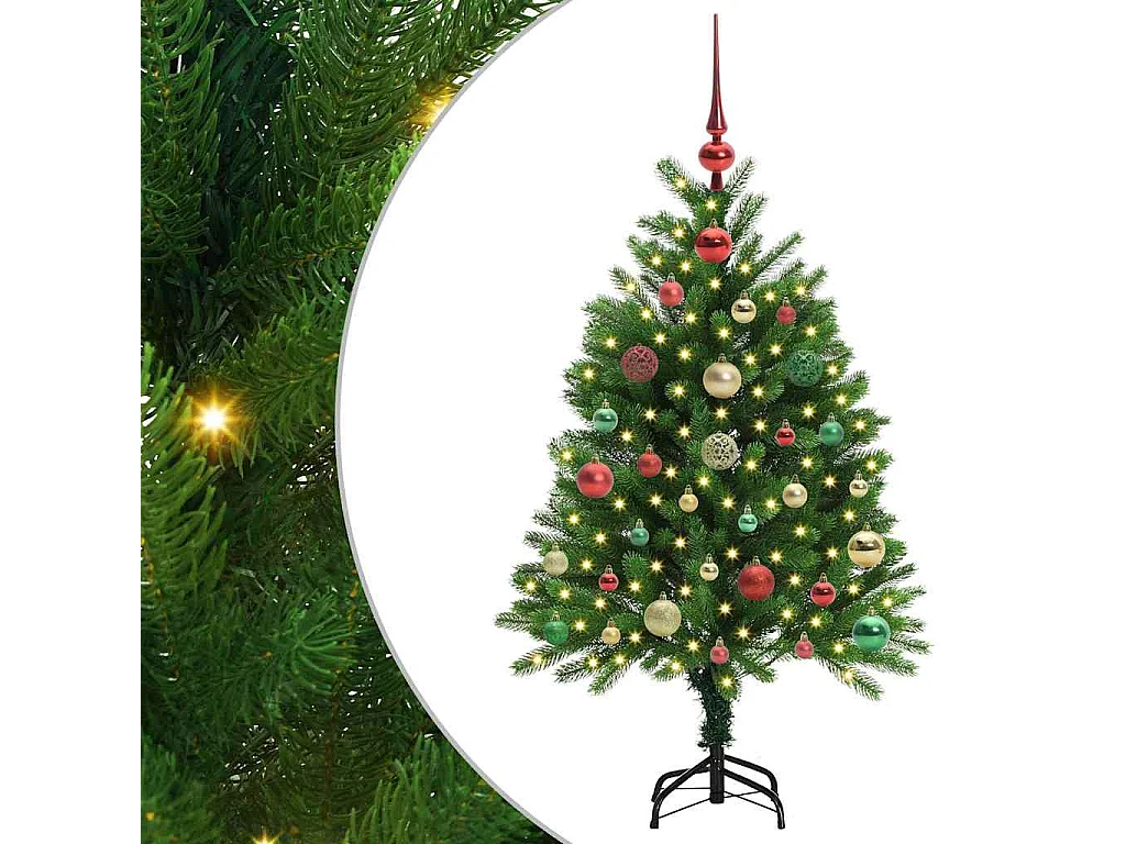 Albero di Natale con 150 LED con supporto Verde 120 cm PE