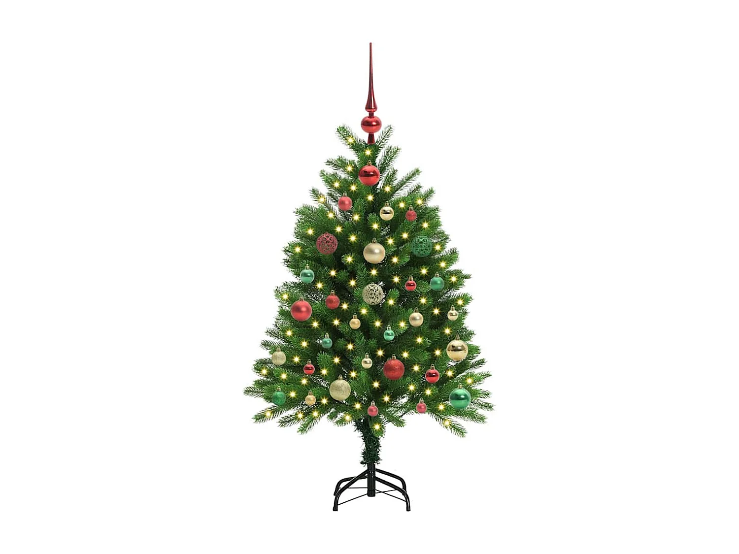 Albero di Natale con 150 LED con supporto Verde 120 cm PE