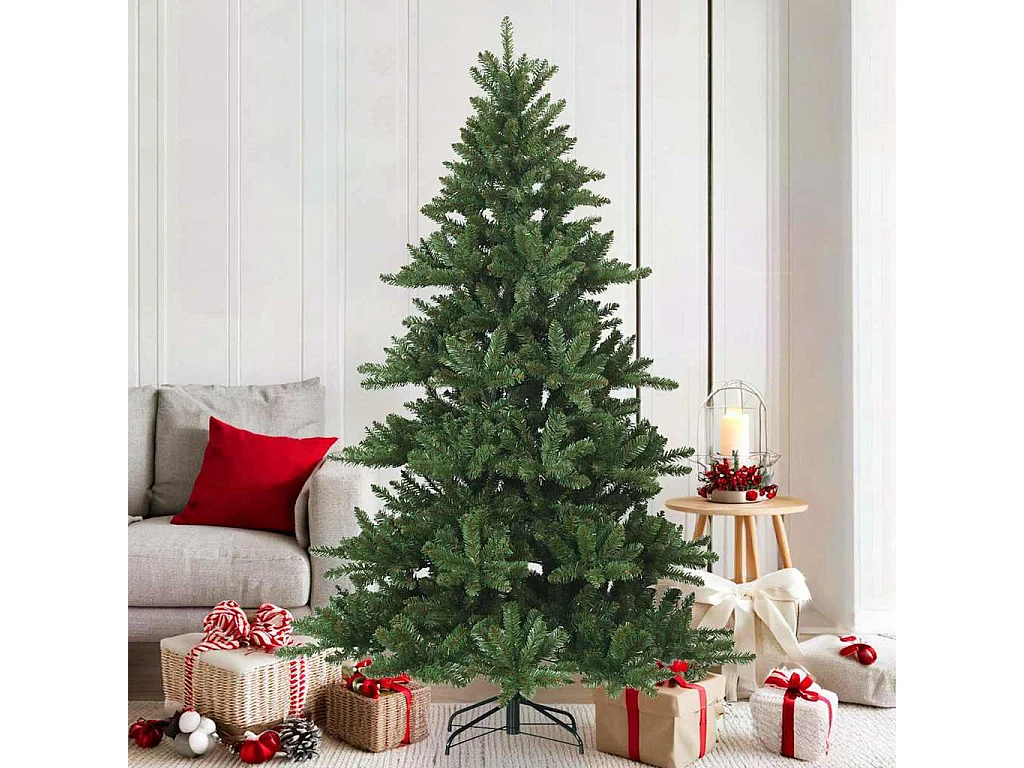 Albero di Natale artificiale con rami incernierati verde 180 cm