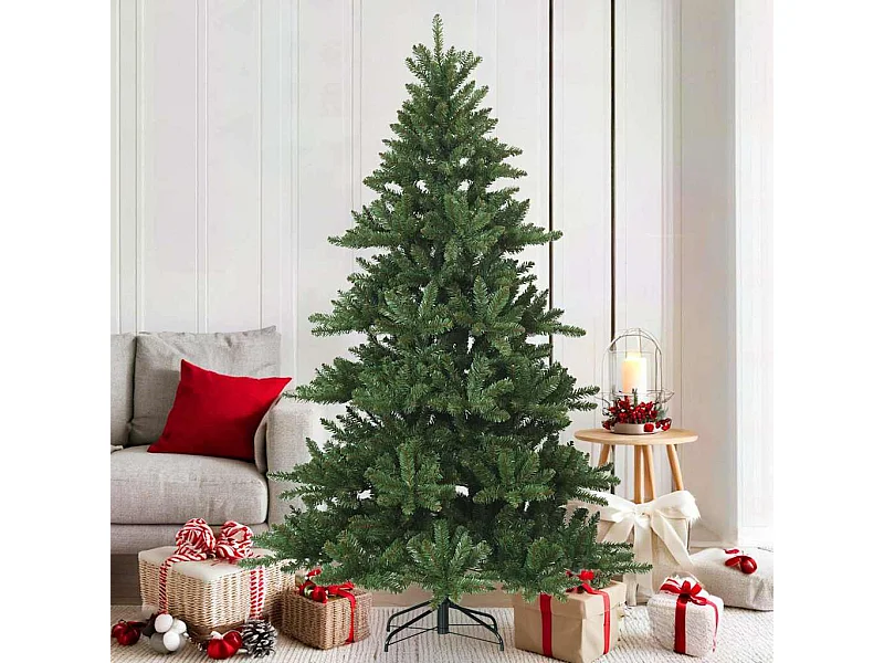 Albero di Natale artificiale con rami incernierati verde 180 cm