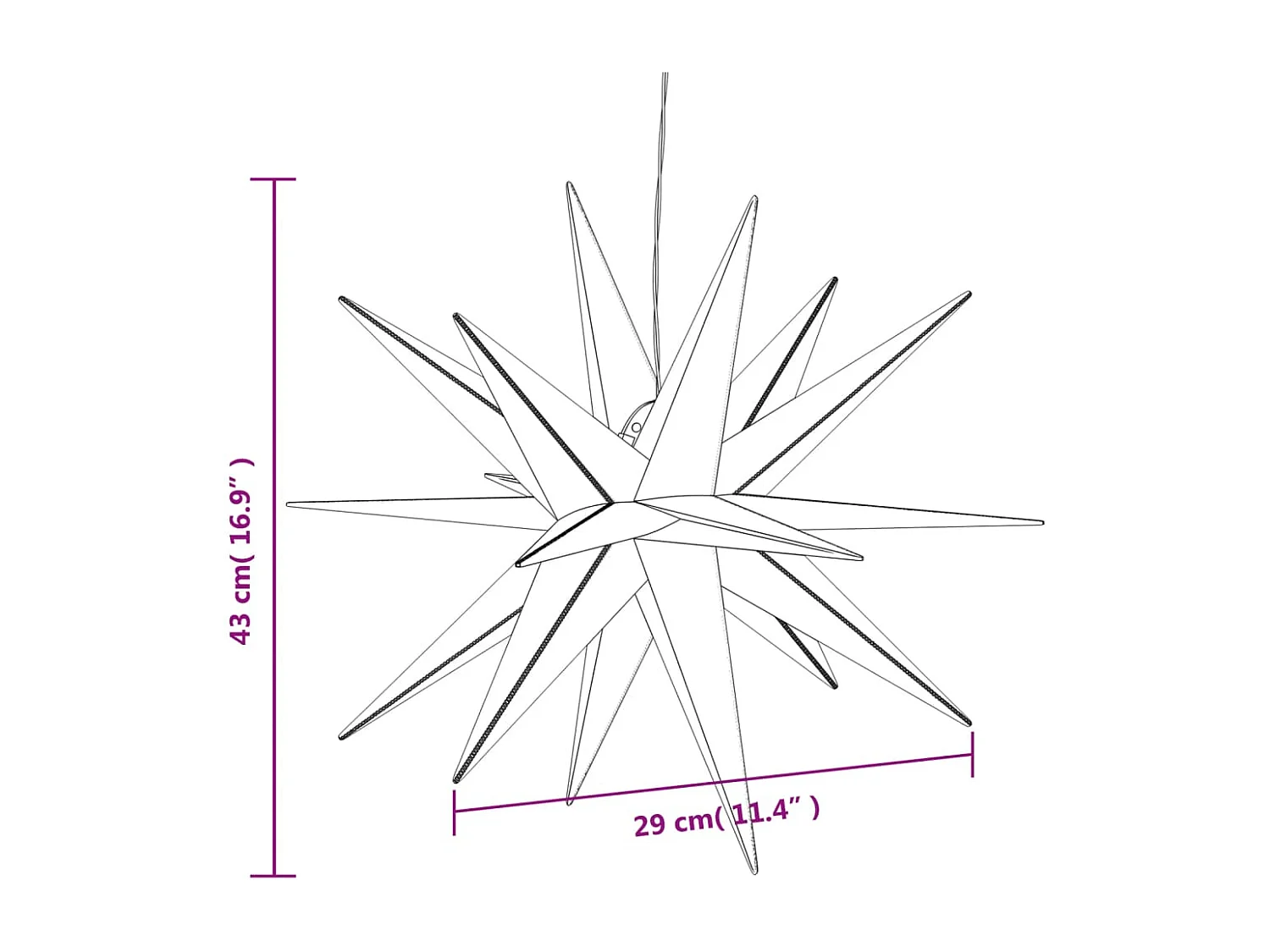 Lumière de Noël avec LED pliable blanc 43 cm