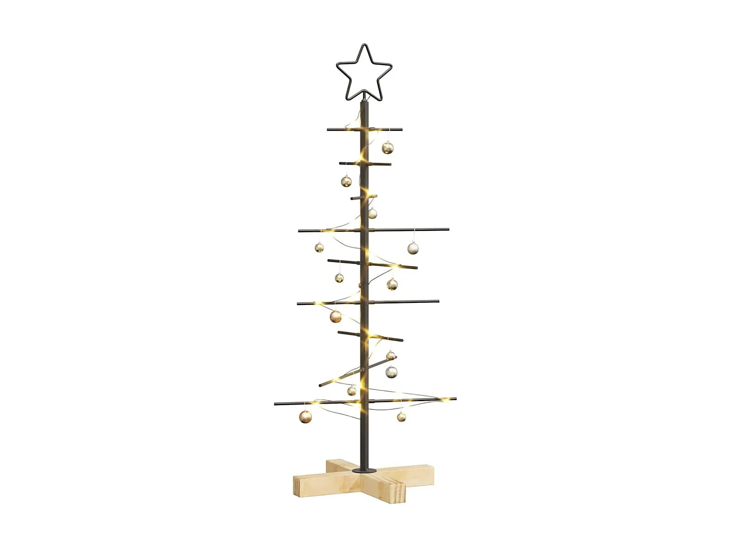 Arbre de Noël en métal Noir 90 cm Acier peint par poudre