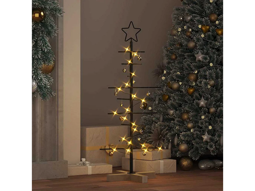 Arbre de Noël en métal Noir 90 cm Acier peint par poudre