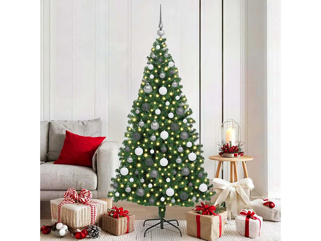 Albero di Natale artificiale verde 180 cm PVC, acciaio e plastica