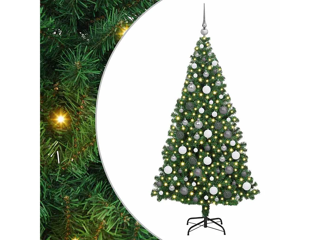 Albero di Natale artificiale verde 180 cm PVC, acciaio e plastica