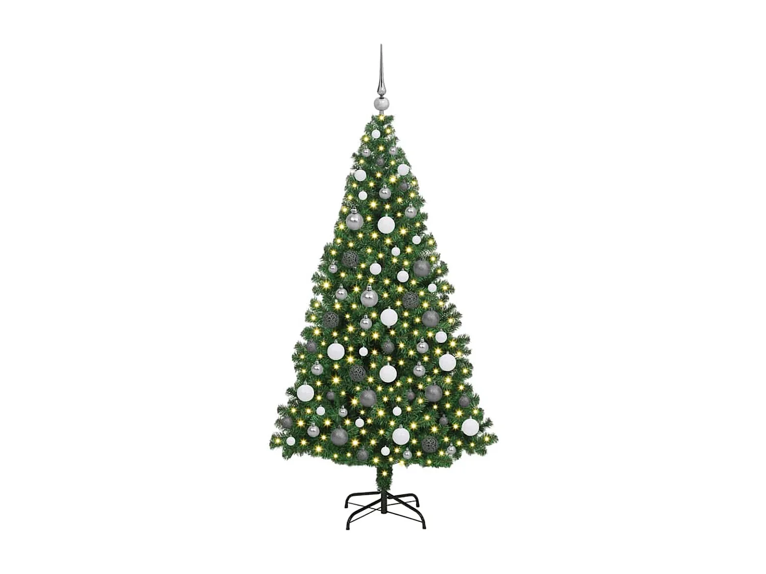Albero di Natale artificiale verde 180 cm PVC, acciaio e plastica