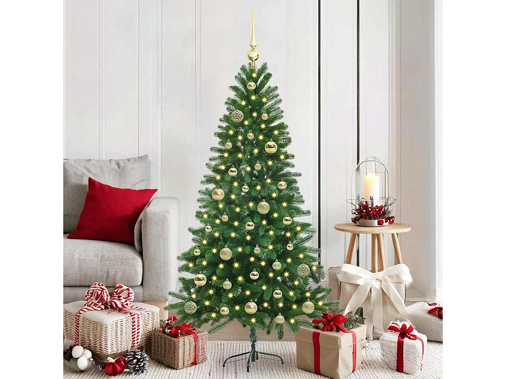 Kerstboom met 150 LED's met standaard Groen 150 cm PE