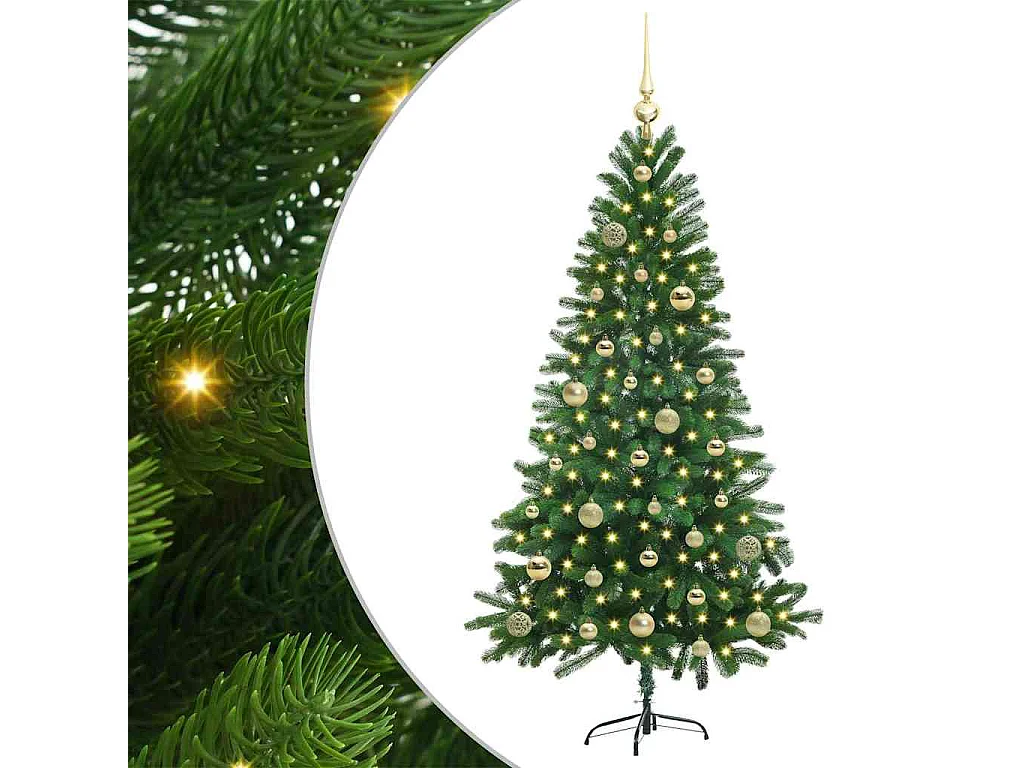 Kerstboom met 150 LED's met standaard Groen 150 cm PE