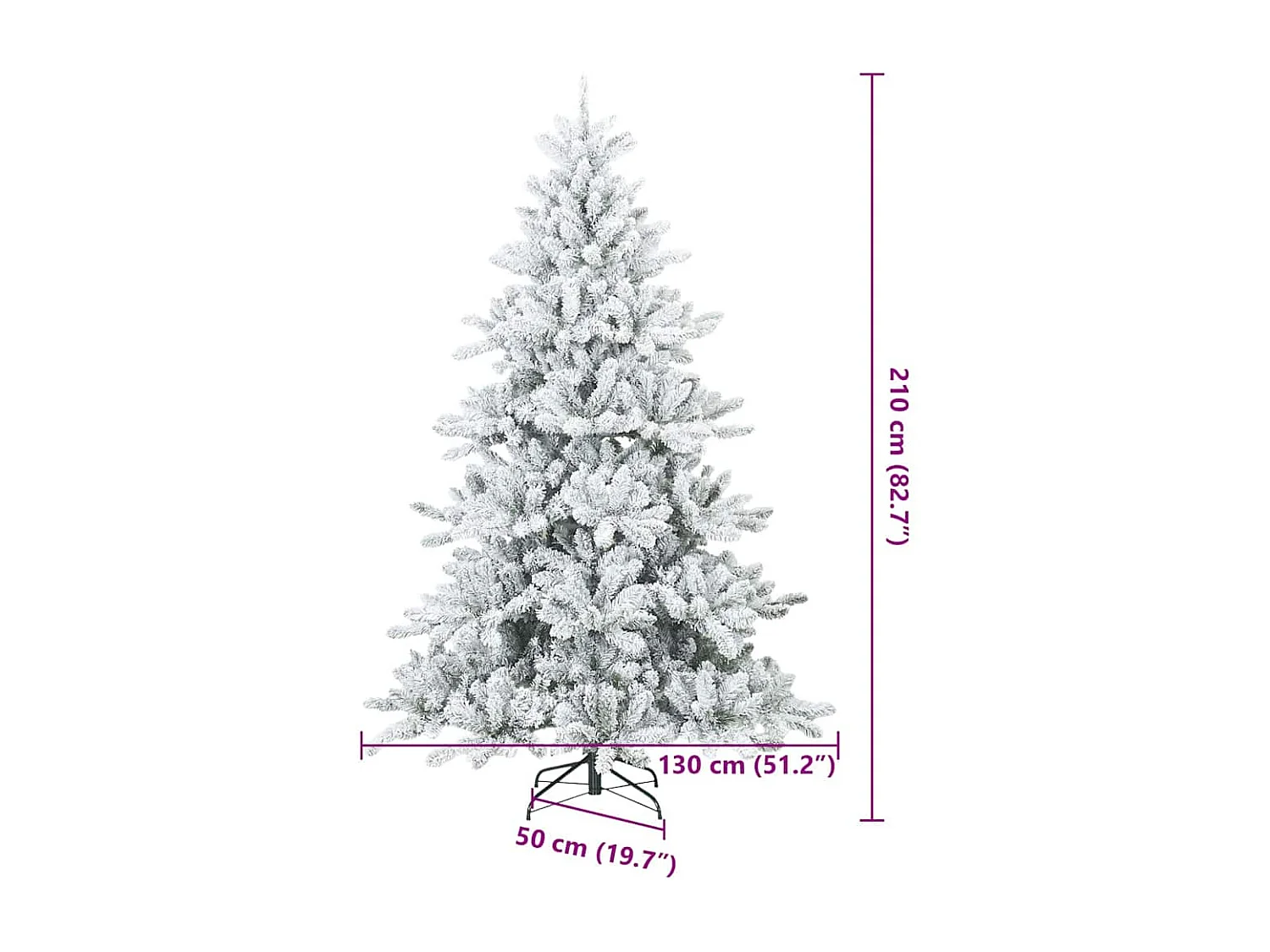Albero di Natale artificiale con rami flessibili, soffice di neve