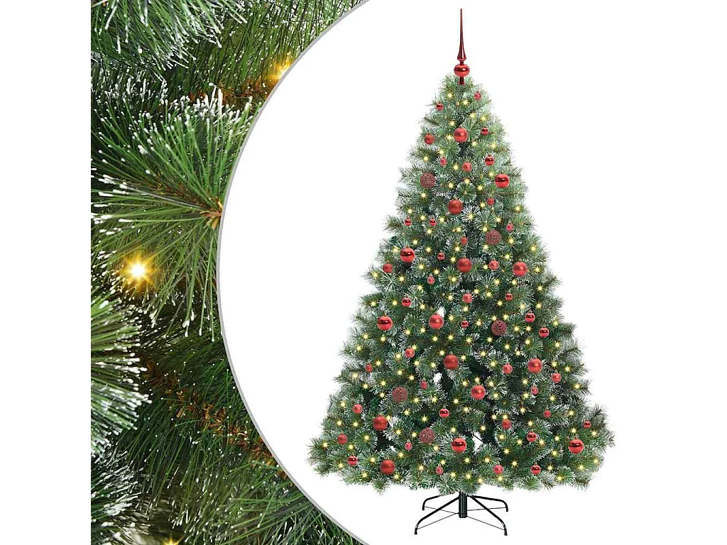 Albero di Natale artificiale con 300 LED Verde 180 cm PE e PVC