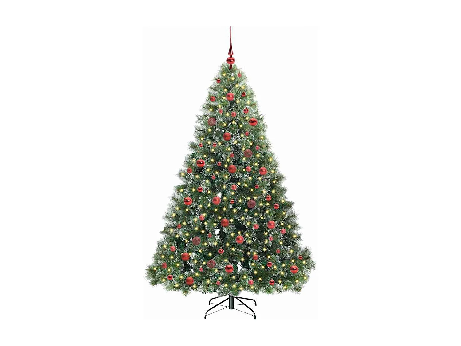 Albero di Natale artificiale con 300 LED Verde 180 cm PE e PVC
