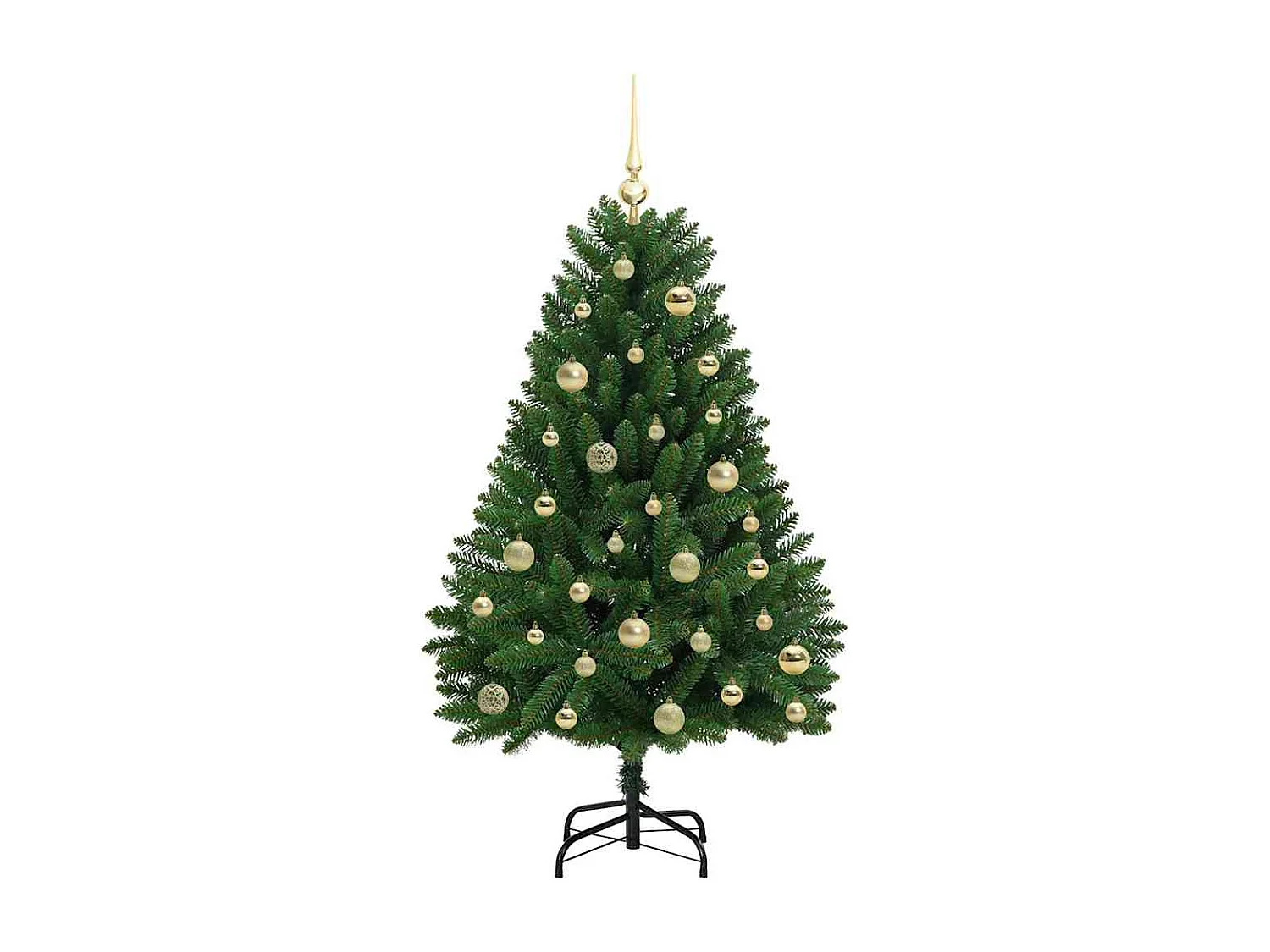 Albero di Natale artificiale con 150 LED Verde 120 cm PVC e metallo