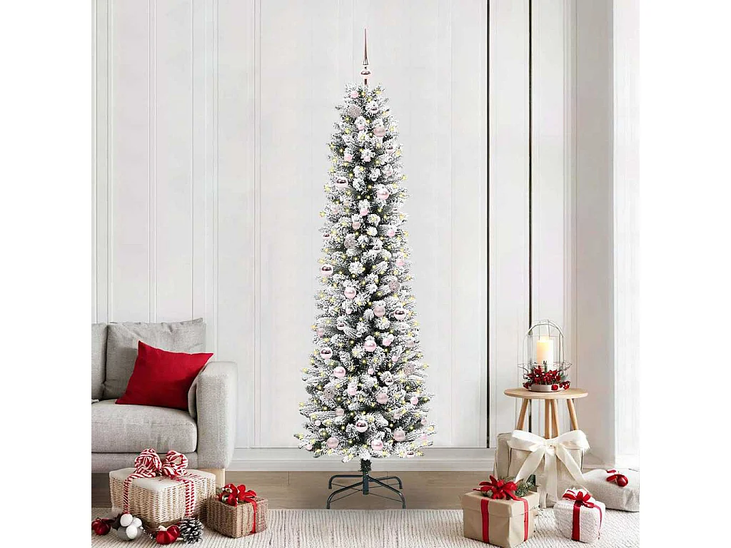 Sapin de Noël artificiel avec 300 LED Vert et blanc 210 cm