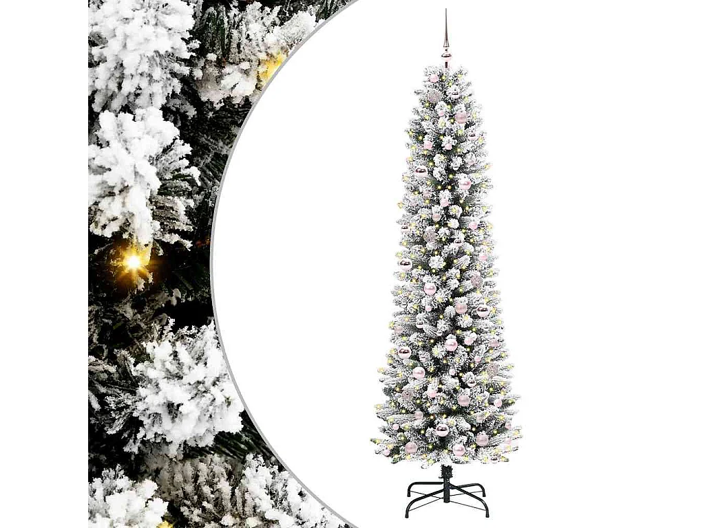 Sapin de Noël artificiel avec 300 LED Vert et blanc 210 cm