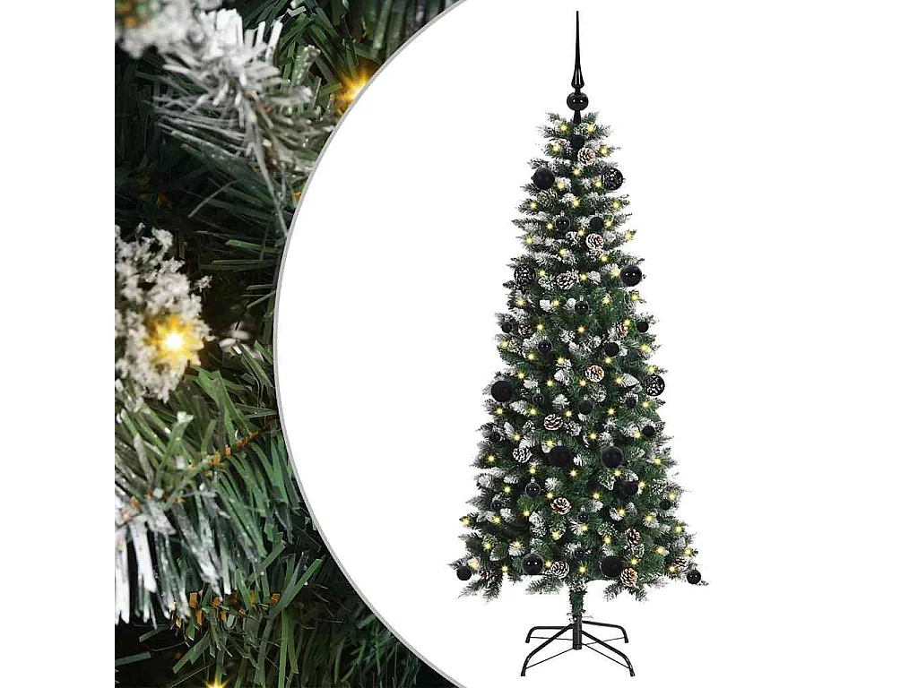 Albero di Natale artificiale con 150 LED Verde 66 x 66 x 150 cm
