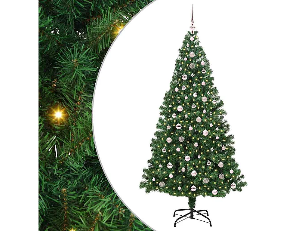 Albero di Natale artificiale verde 240 cm PVC, acciaio e plastica