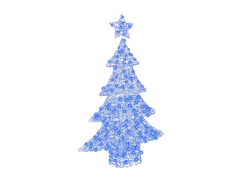 Sapin de Noël avec 100 LED Bleu 120 cm Acrylique