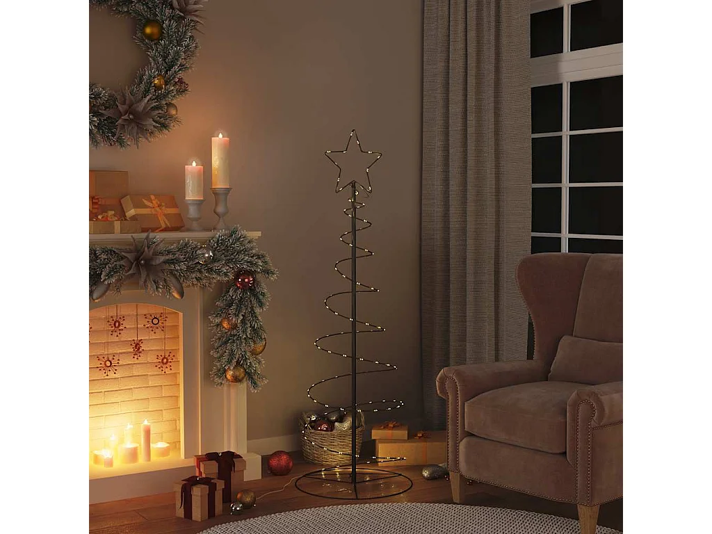 Sapin de Noël à LED 100 LED blanc chaud 150 cm