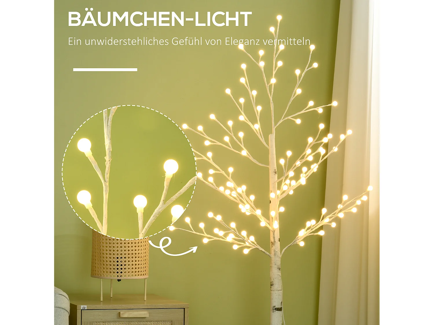 Albero luminoso 3D 150 cm, 120 LED bianco caldo, 3 livelli di luminosità, per decorazioni natalizie e per feste (20 x 20 x 150 cm)