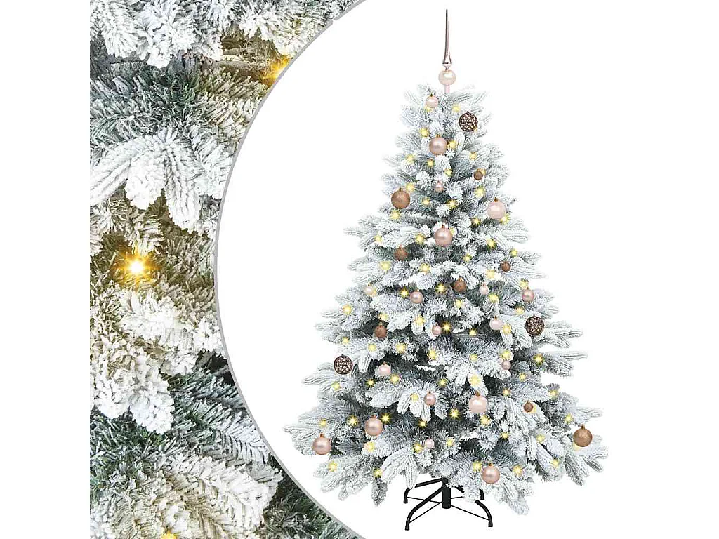 Albero di Natale artificiale con 150 LED Verde 150 cm PE e PVC