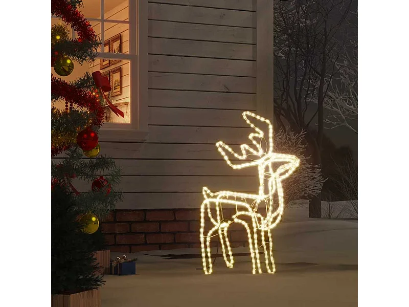 Renne de Noël Blanc chaud 76x42x87 cm