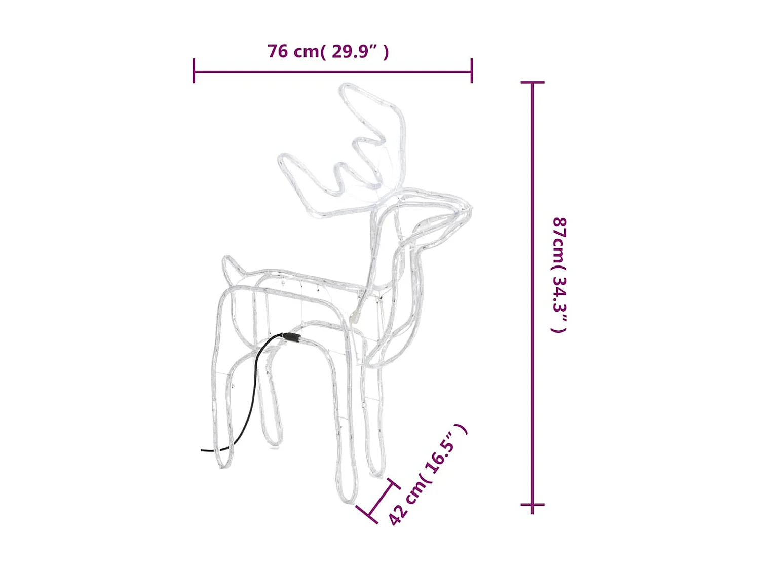 Kerstrendier Warm Wit 76x42x87 cm