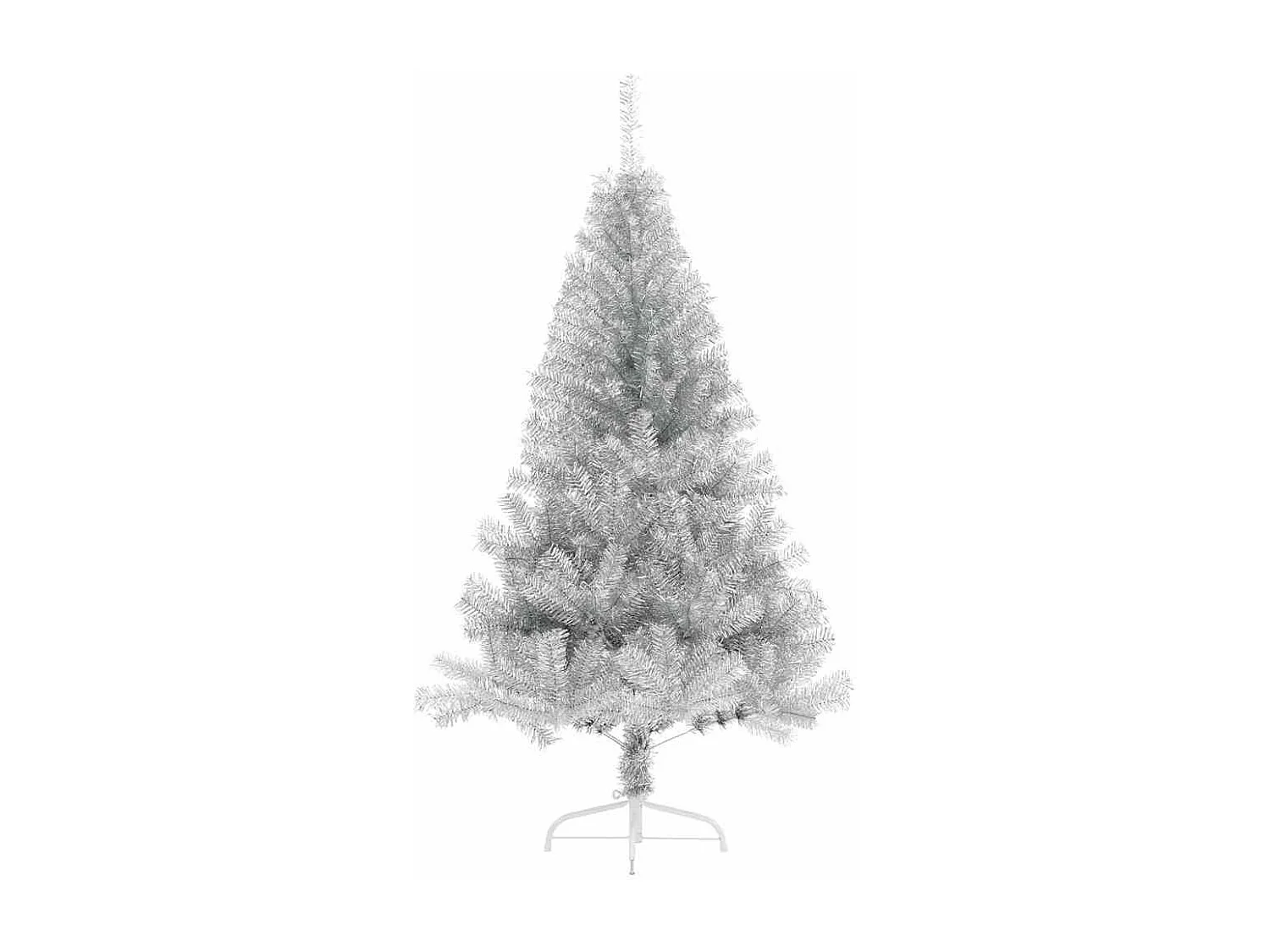 Voorverlichte kunstkerstboom zilver 120cm PET
