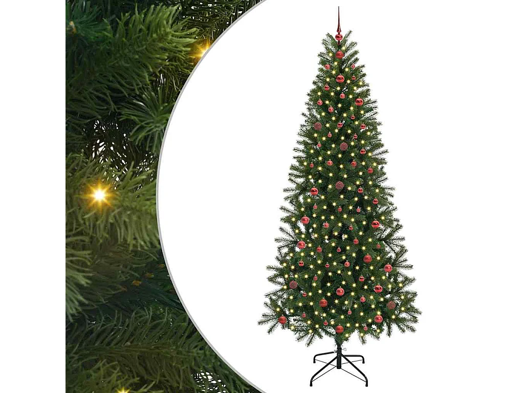 Albero di Natale artificiale con 300 LED Verde 240 cm PE e PVC