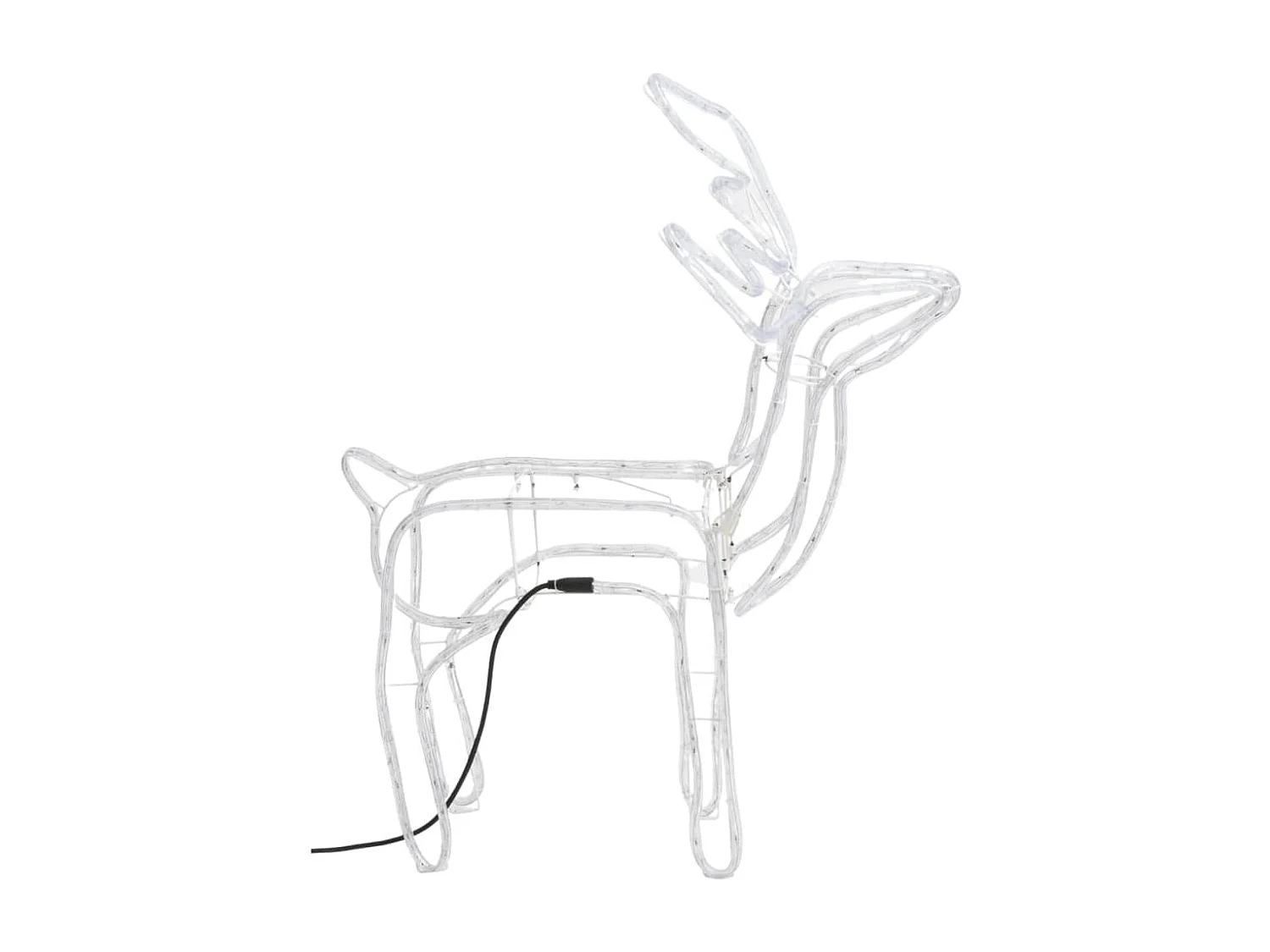 Rennes de Noël 3 pcs Blanc chaud 76x42x87 cm