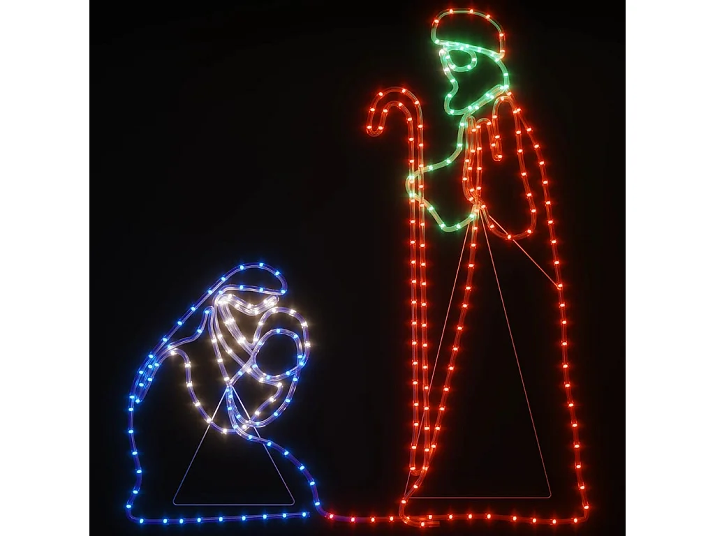 Figurine de Noël Marie et Joseph avec 264 LED 40x55 et 38x100cm