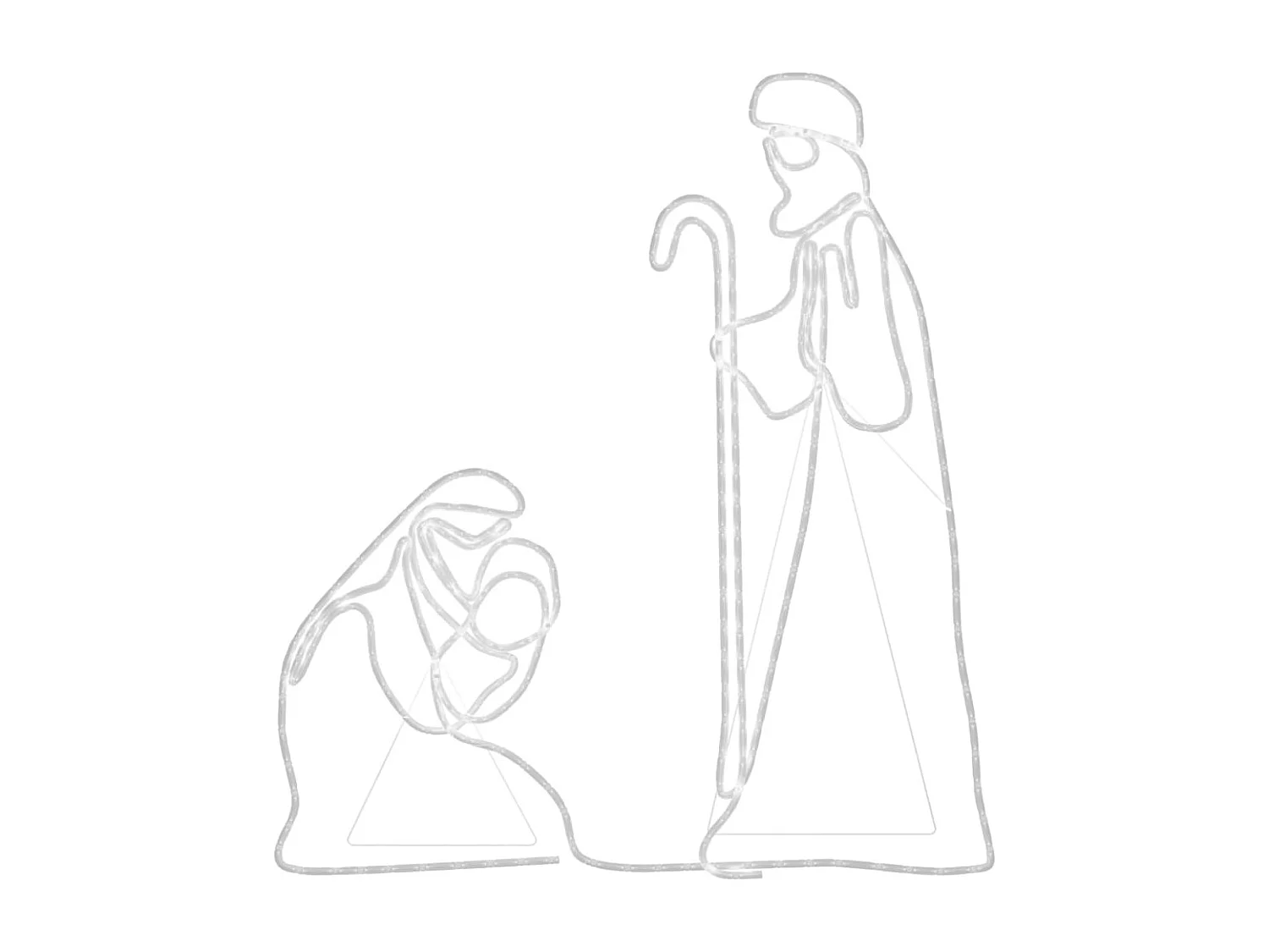 Figurine de Noël Marie et Joseph avec 264 LED 40x55 et 38x100cm