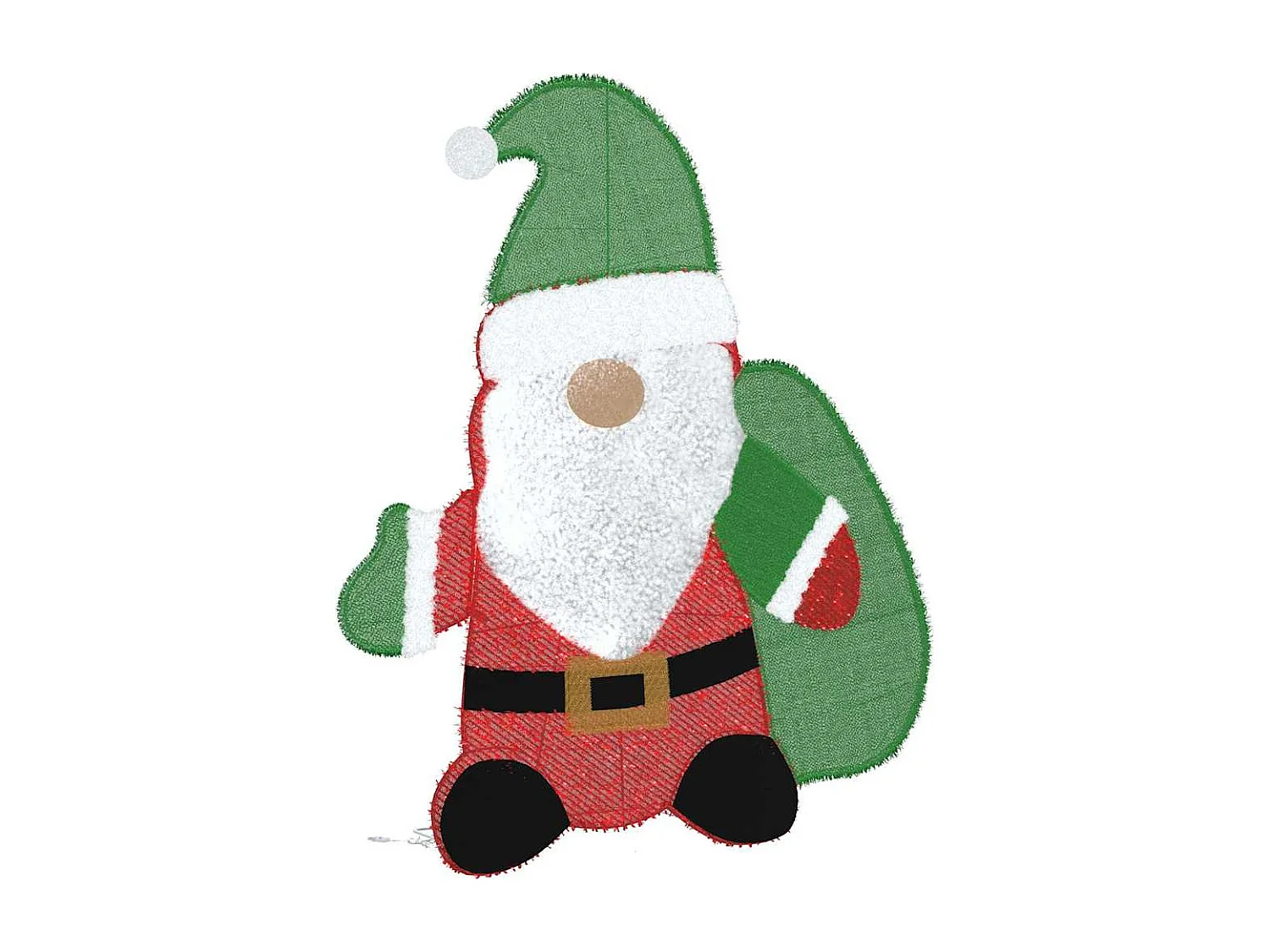 Père Noël éclairé Blanc chaud 62 x 70 cm Tissu en Guirlande