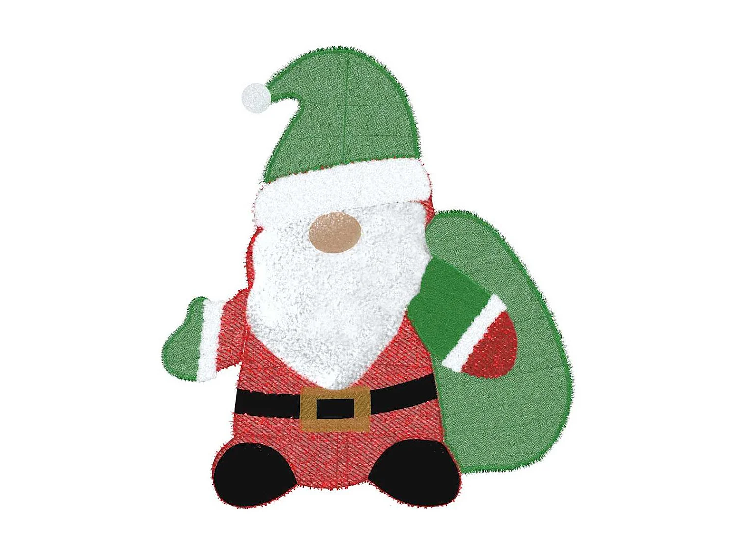 Père Noël éclairé Blanc chaud 62 x 70 cm Tissu en Guirlande