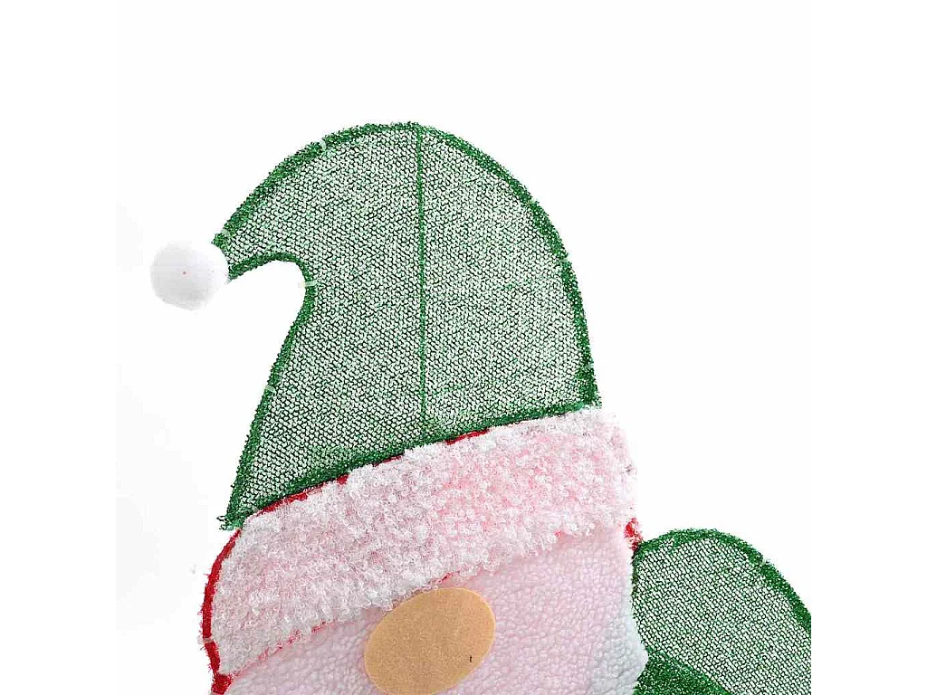 Père Noël éclairé Blanc chaud 62 x 70 cm Tissu en Guirlande