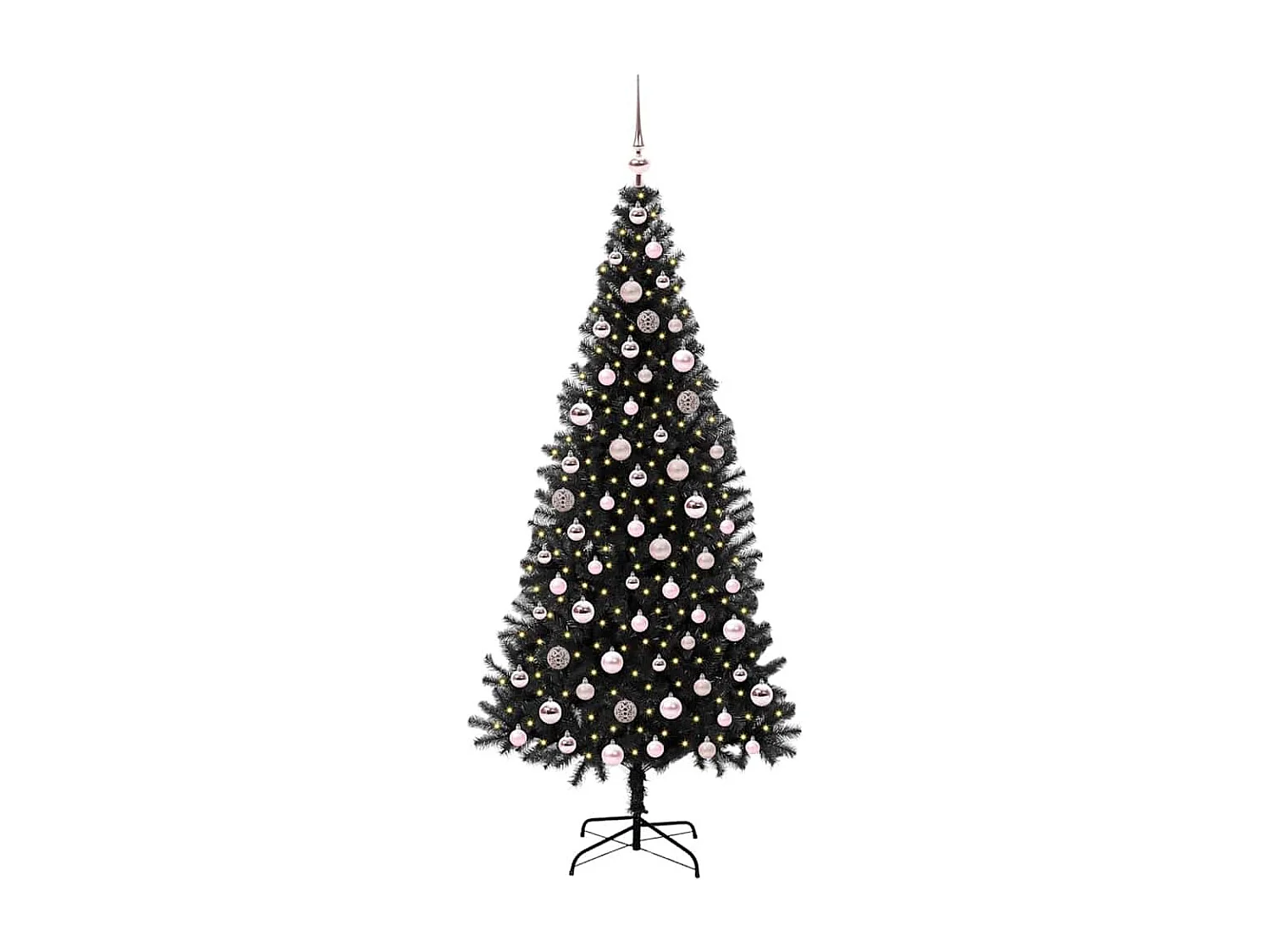 Albero di Natale con 300 LED con supporto Nero 210 cm PVC