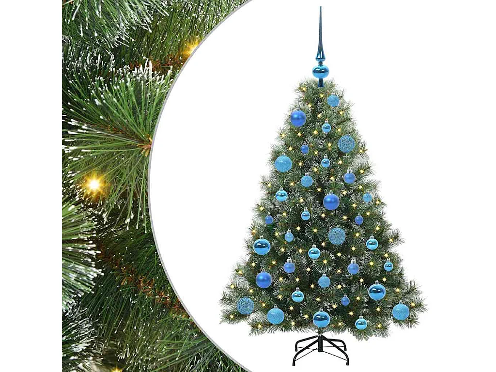 Albero di Natale artificiale con 150 LED Verde 120 cm PE e PVC
