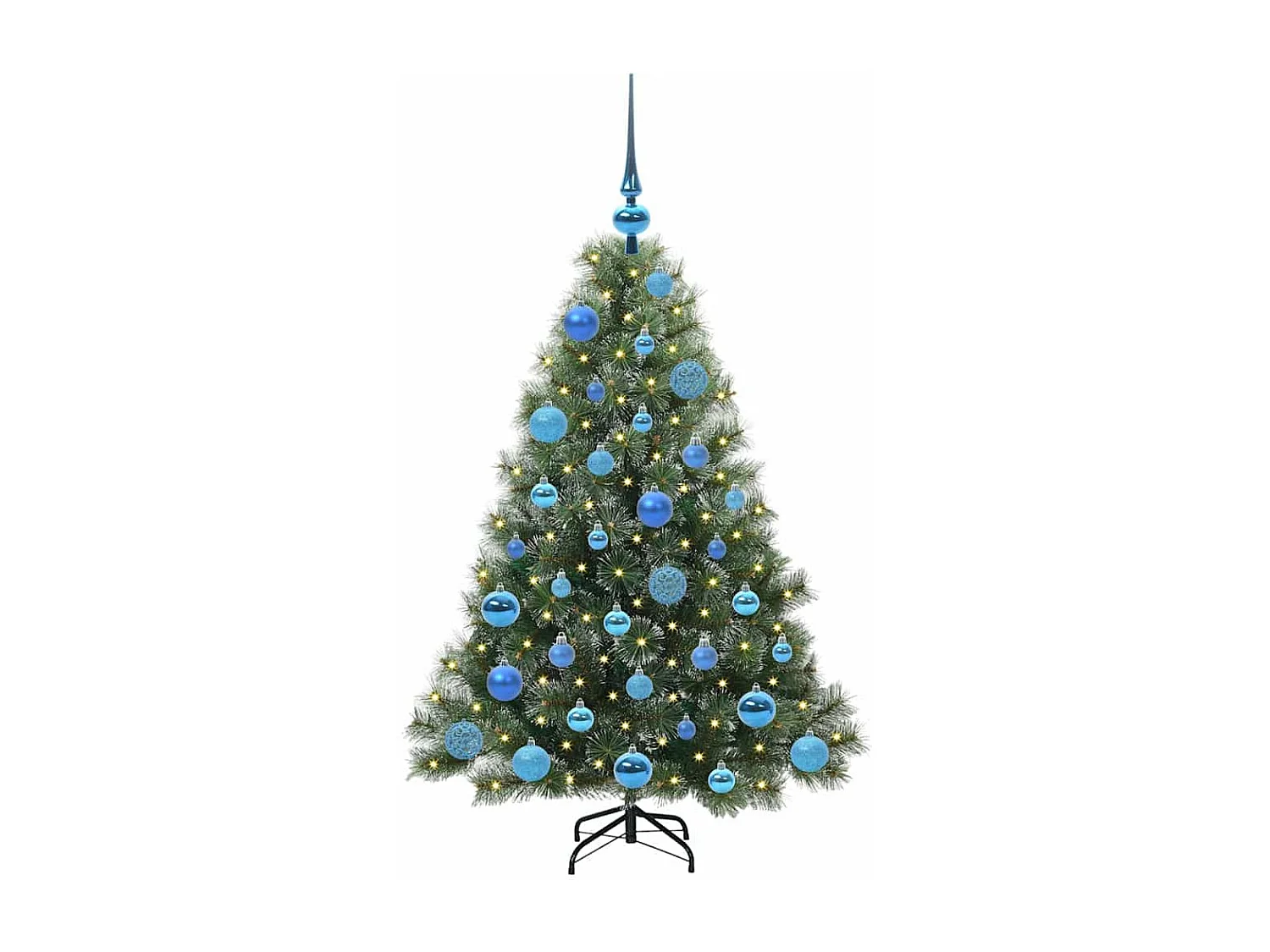 Albero di Natale artificiale con 150 LED Verde 120 cm PE e PVC