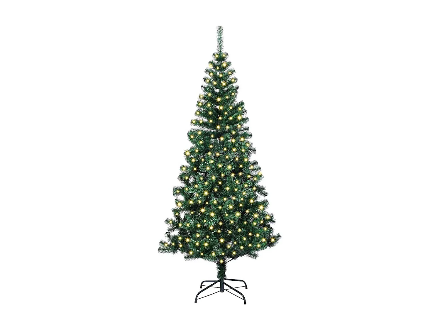Voorverlichte Kunstkerstboom Groen 180 cm PVC en Metaal